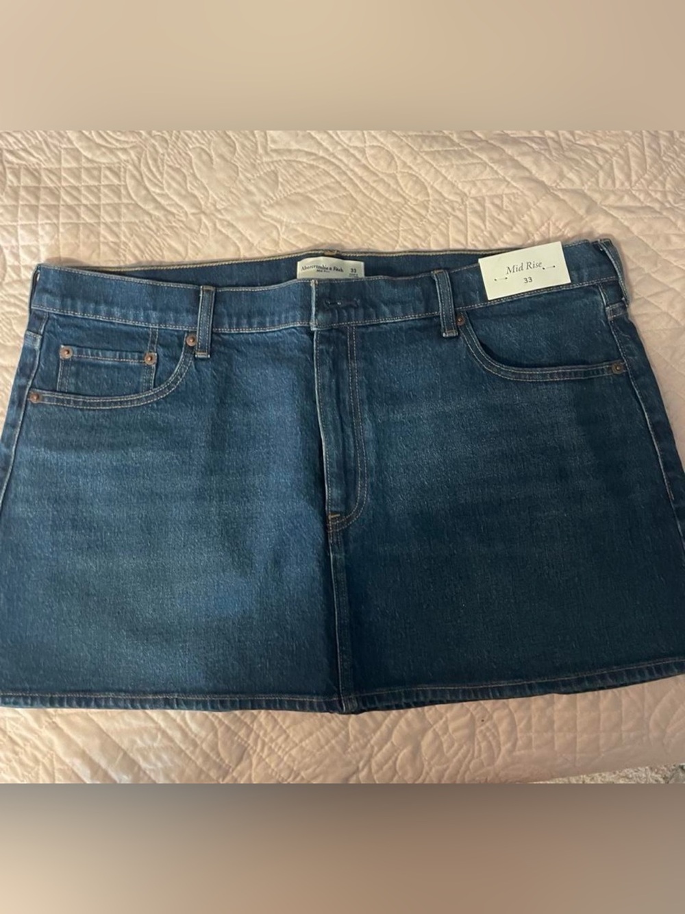 Abercrombie & Fitch Dark Blue Denim Mini Skirt